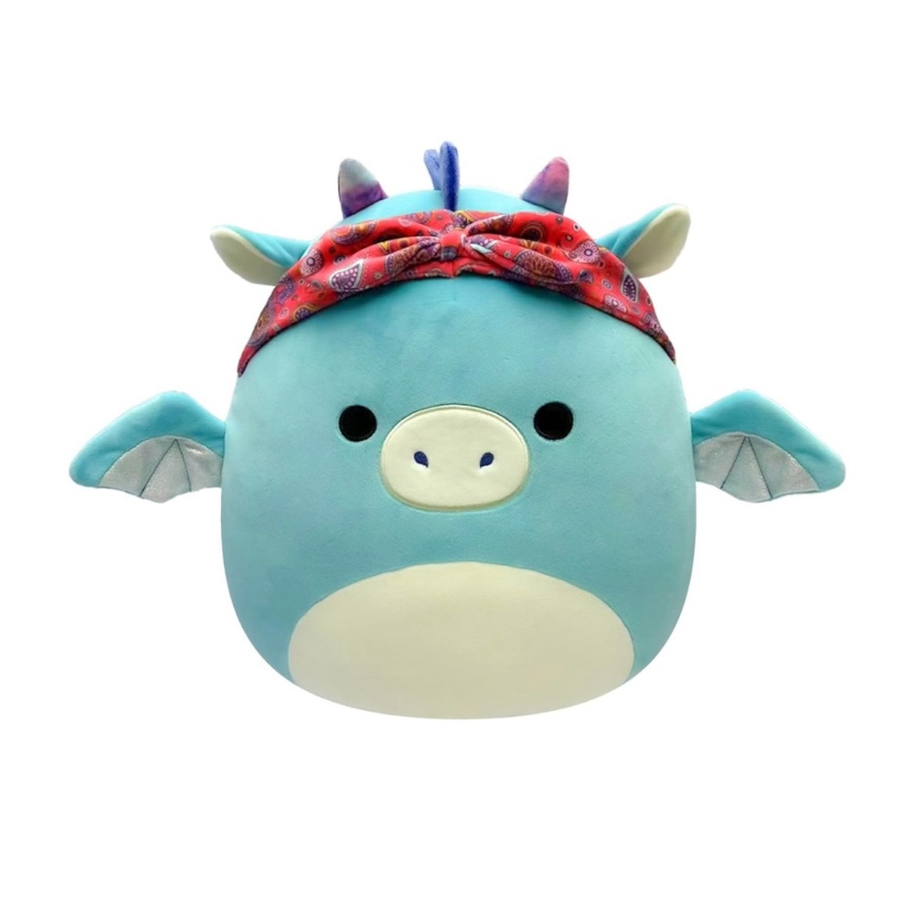 Squishmallows Blue Dragon with Red Bandana Tatiana 14"